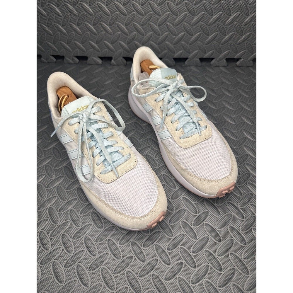 Adidas Run 70s White/Blue/ Off White GX1724 Womens Retro style tenni shoes Sz 8